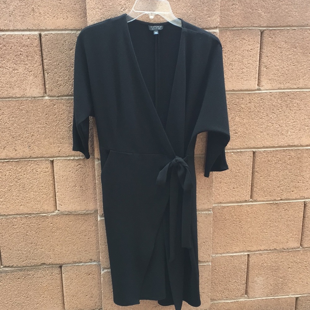 Top shop black wrap dress